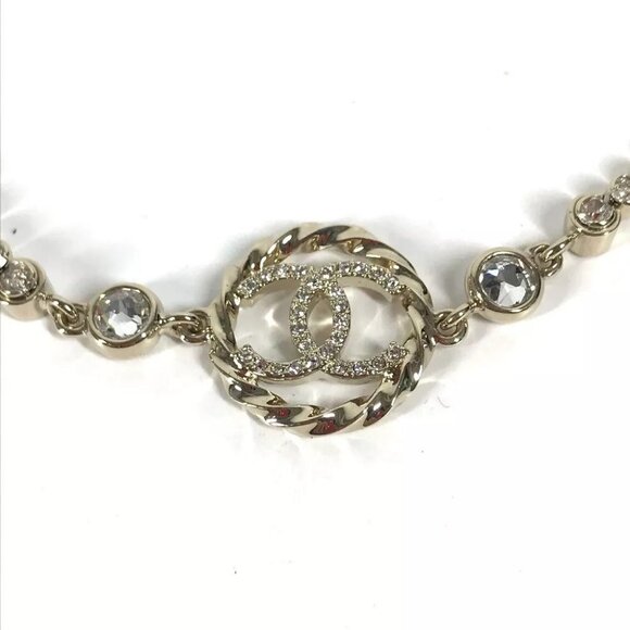 CHANEL 23B CC CC Mark Rhinestone Choker Accessories Necklace Unused - Picture 15 of 16